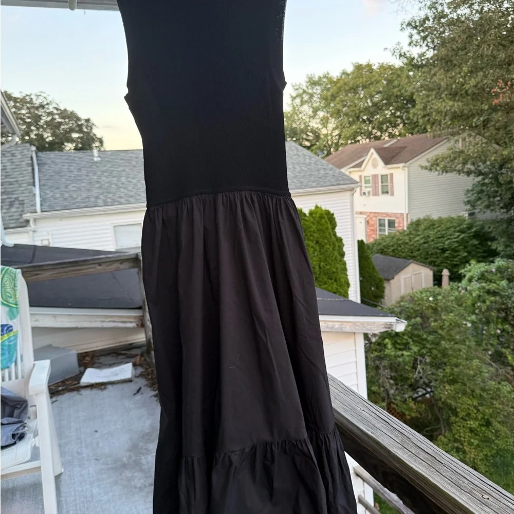 Tanya Taylor Ribbed Knit Top maxi dress in black - Picture 3 of 5